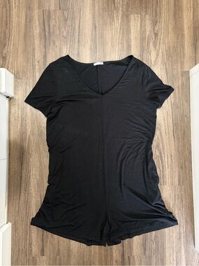 Dex Black V-Neck Short Sleeve Romper XL